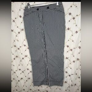 Jones New York Men's Black and White Gingham Chinos